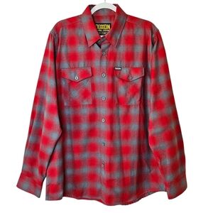 DIXXON The Pulaski OG  Flannel Men's Long Sleeve Button Down Red & Gray Shirt L